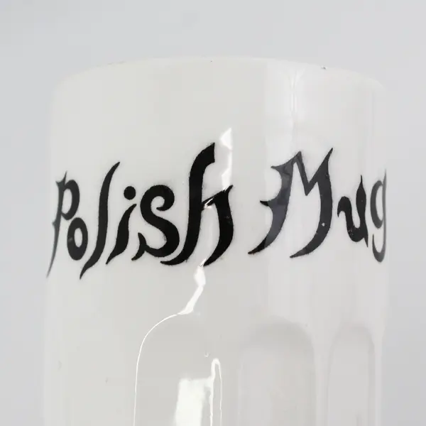 Vintage Novelty Polish Mug with Inside Handle White Ceramic Mug