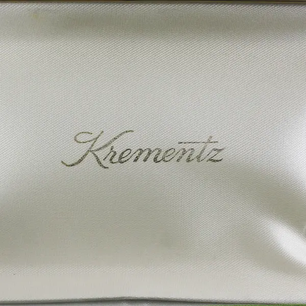 Krementz Atomic Star Jewelry Box Vintage Gift Cream Gold Accents Velvet Hinged 