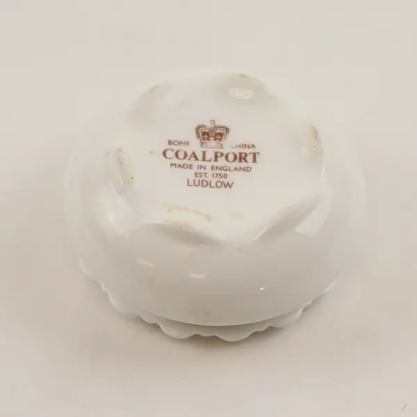 Vintage Coalport Bone China Trinket Box Pink Rose & Yellow Flower