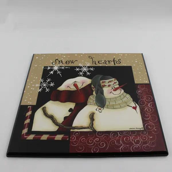 Craft Warehouse Hand-Painted Snow Hearts Wooden Wall Hanging 12x12