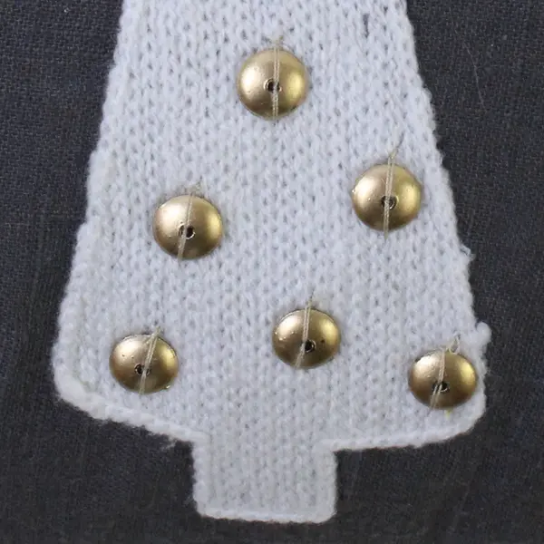 Pier 1  Embellished Christmas Holiday Lumbar Throw Pillow Trees Gray Gold