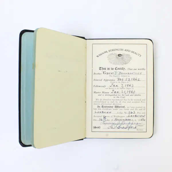 Washington Monitor and Freemason's Guide 1943 Used Robert Baumgartner 