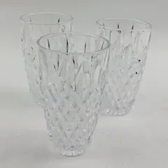 Lot Of 3 Matching Mikasa Clear Pressed Glass Harding Highball Glasses 5.5" Tall