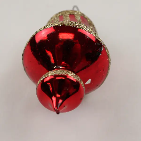 Lot of 4 Glass Christmas Ornaments Hand-Blown Tree Snowman Red Green Orange