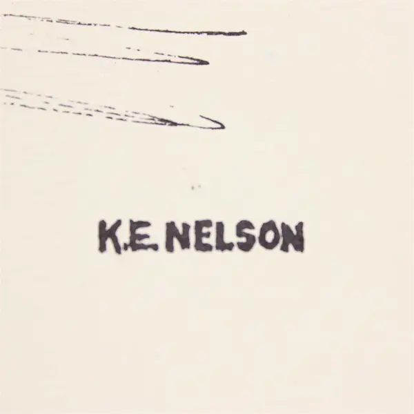 Vintage Northport Michigan The Shipwreck K.E. Nelson Drawing Unframed Art Print