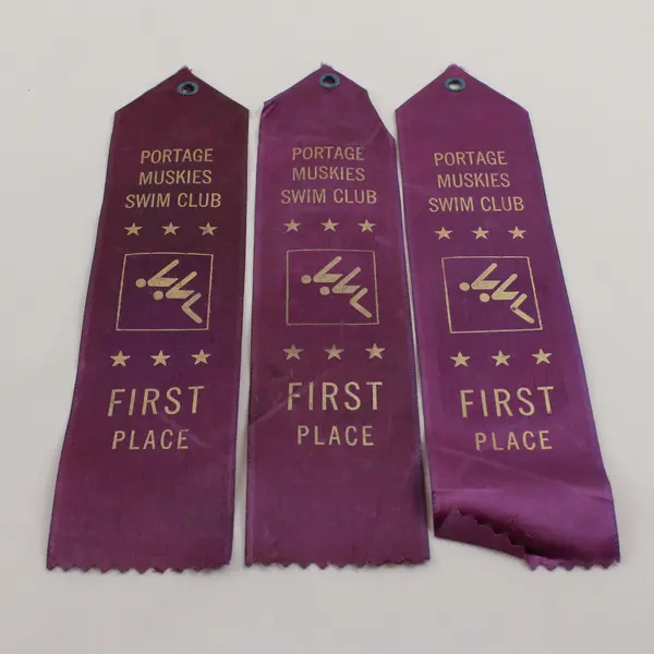 Lot Of 3 Vintage 1981 Portage Muskies Swim Club First Place Ribbons Michigan