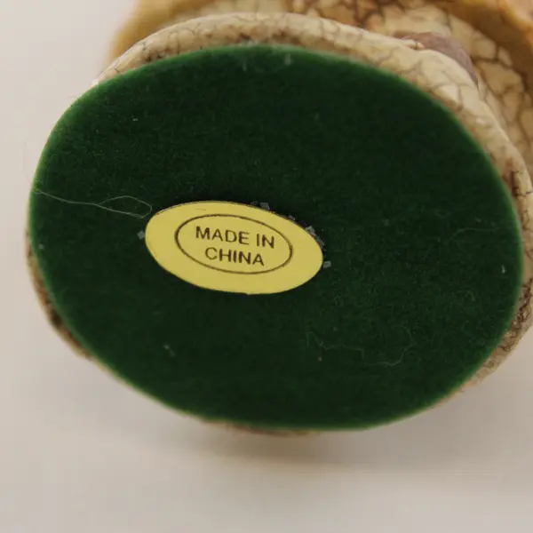 Lot of 2 Vintage-Style Crackle Paint Folk Art Santa Ornaments