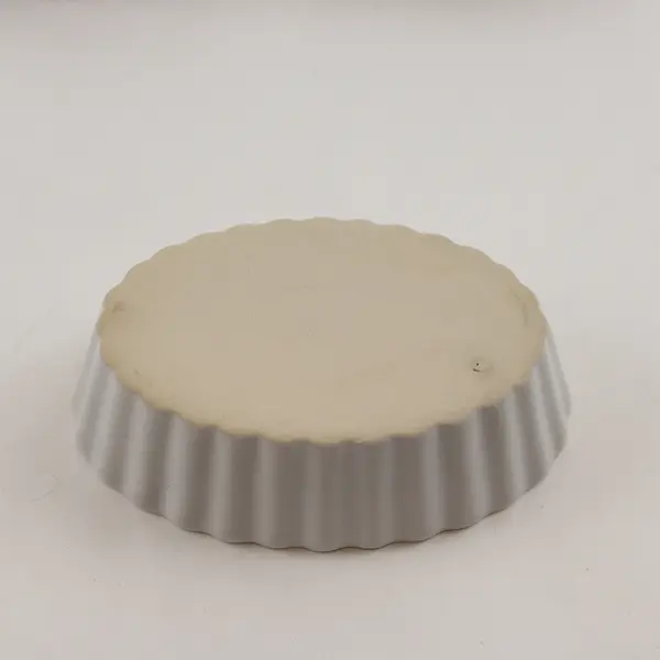 Lot Of 3 Unbranded Matching Oval White Ribbed Ceramic Creme Brulee Dishes 4.75"