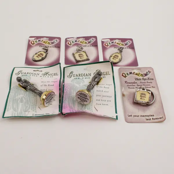 Assorted 6 Picture & Road Guardian Angel Charms & Figurines