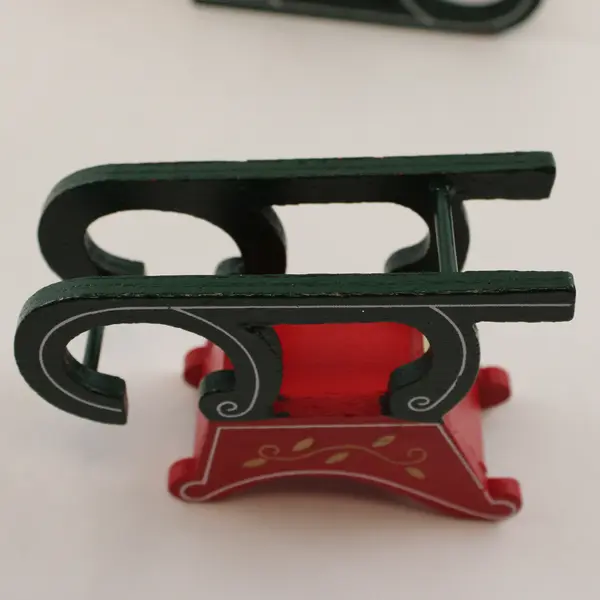 Lot of 3 Wooden Sleighs 6in Rustic Craft Supplies Holiday Decor