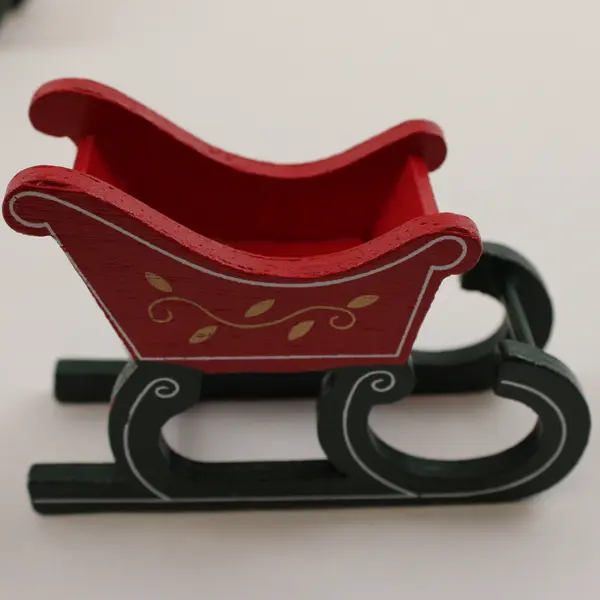 Lot of 3 Wooden Sleighs 6in Rustic Craft Supplies Holiday Decor