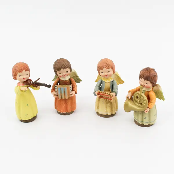 Set of 4 Anri Juan Ferrandiz  Musician Angel Figurines 3.5"
