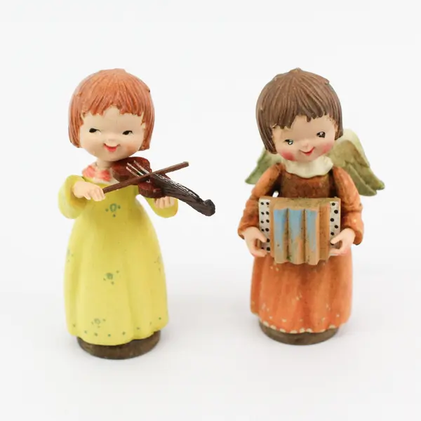 Set of 4 Anri Juan Ferrandiz  Musician Angel Figurines 3.5"