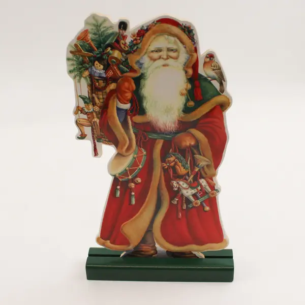 Midwest Cannon Falls Flat Santa with Toys Standee Figurine on Wood Base