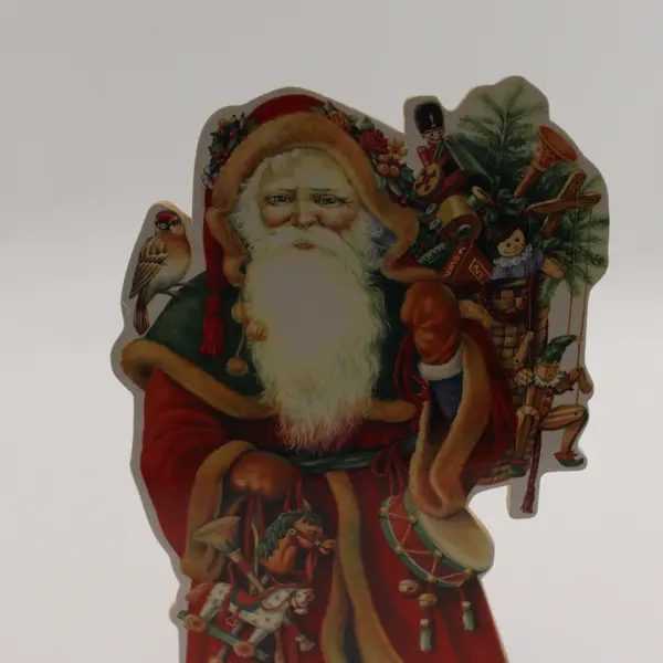 Midwest Cannon Falls Flat Santa with Toys Standee Figurine on Wood Base