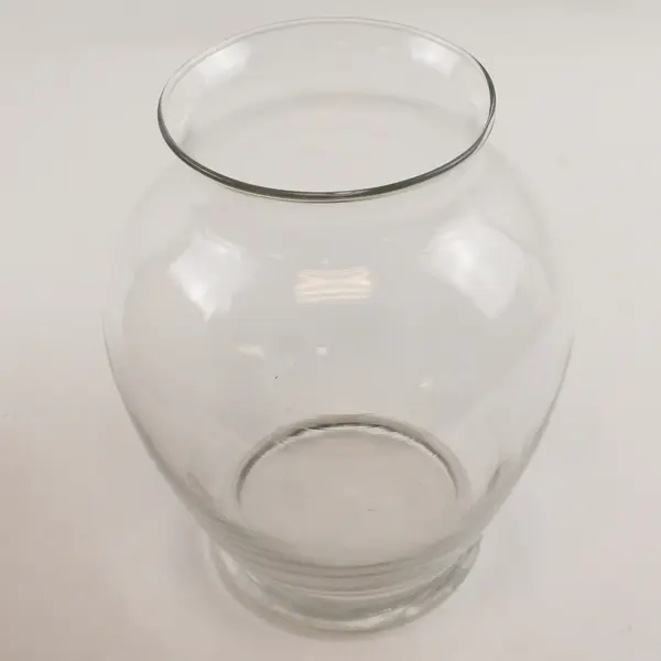 Unbranded Simple Round Clear Glass Bouquet Vase Home Decoration 7.5" Tall