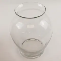 Unbranded Simple Round Clear Glass Bouquet Vase Home Decoration 7.5" Tall