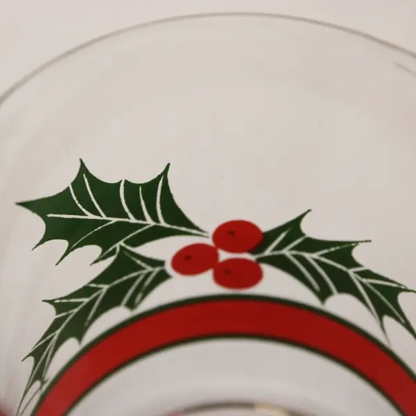 Libbey Holly & Berries 14oz Double Old Fashioned Rocks Glasses Set of 4