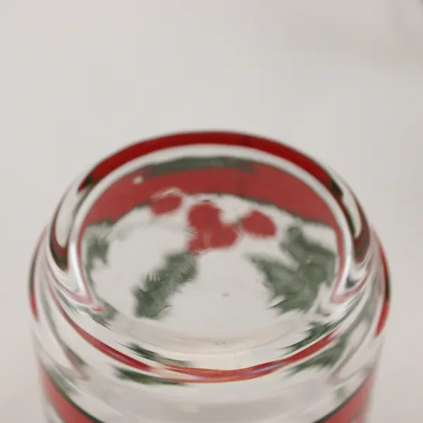 Libbey Holly & Berries 14oz Double Old Fashioned Rocks Glasses Set of 4