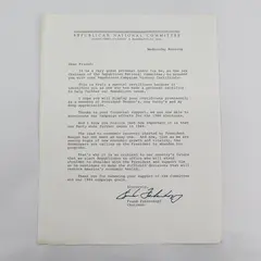 1983 Republican National Committee Donor Letter Frank Fahrenkopf Signature 