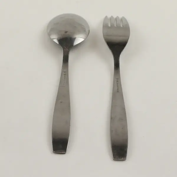 Lot of 2 Rostfrei Stainless Youth Spoon & Fork Engraved Handles Rare HTF Pattern
