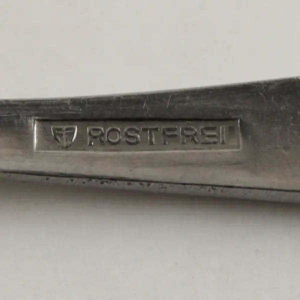 Lot of 2 Rostfrei Stainless Youth Spoon & Fork Engraved Handles Rare HTF Pattern