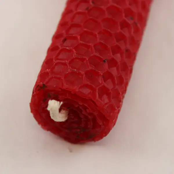 Set Of 2 Beekeepers Solid Red Color 12" Tall 100% Natural Beeswax Candles