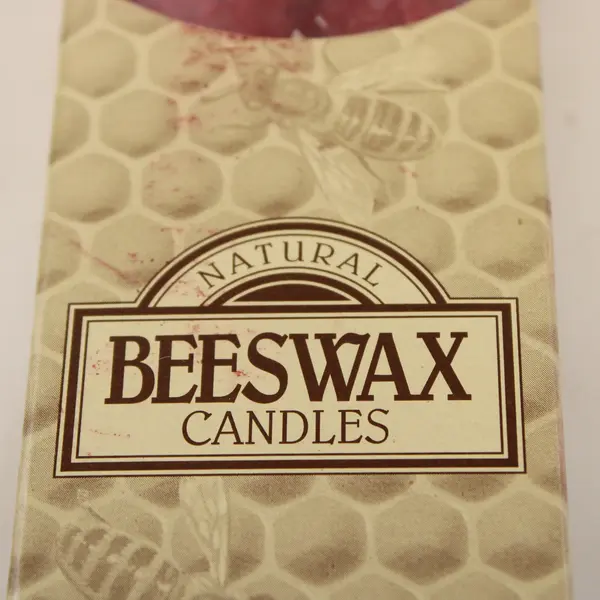 Set Of 2 Beekeepers Solid Red Color 12" Tall 100% Natural Beeswax Candles