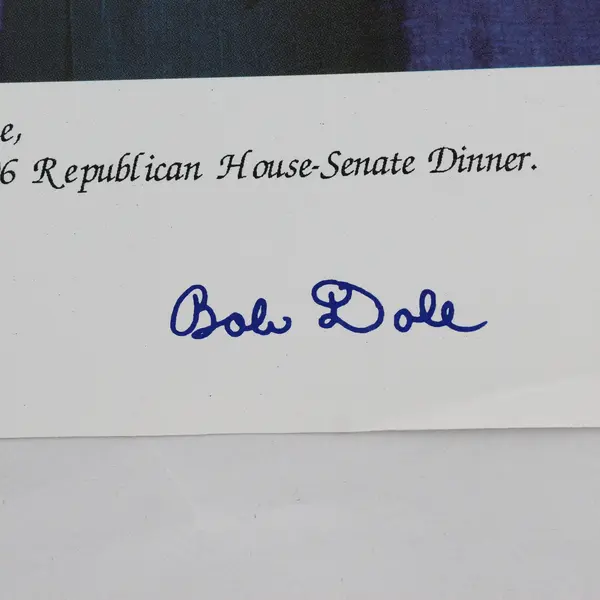 1996 Republican House-Senate Dinner 8x10 Signed Photo Bob Dole and Newt Gingrich