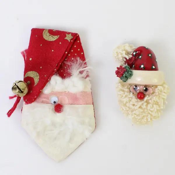 Lot of 6: Christmas Santa and Snowman Pins Assorted 