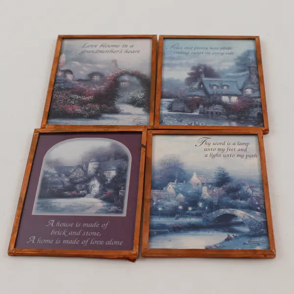 Lot of 4 Thomas Kinkade Refrigerator Magnets