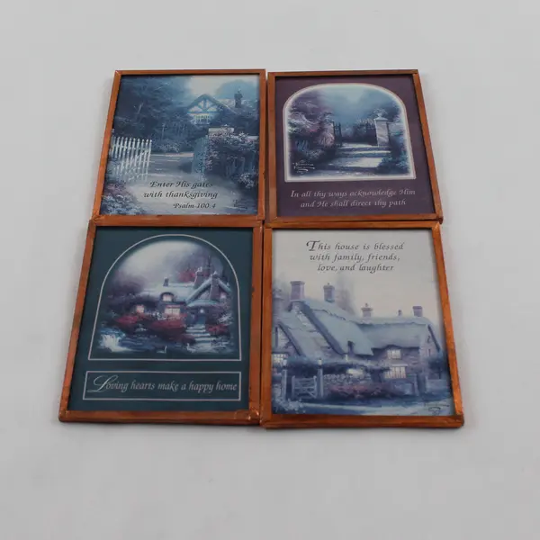 Lot of 4 Thomas Kinkade Refrigerator Magnets - New Collectible