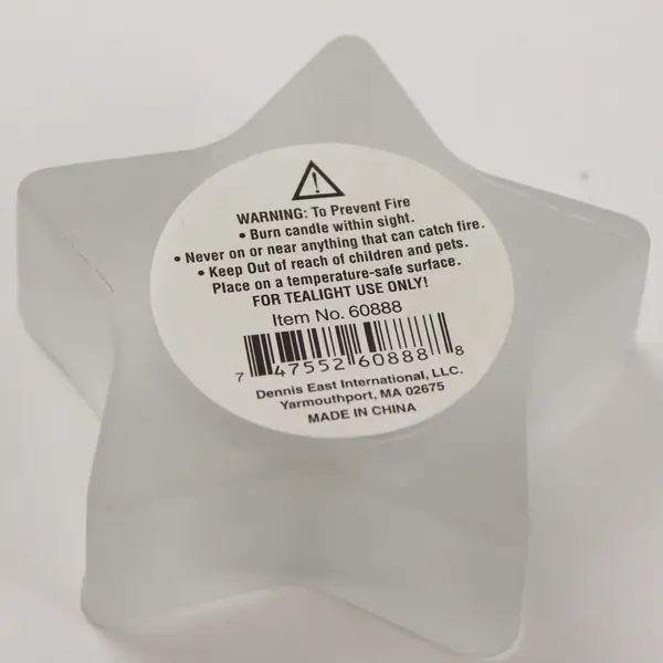 Lot Of 3 DEI Matching Red/White/Blue Glass Star Shaped Tea Light Candle Holders