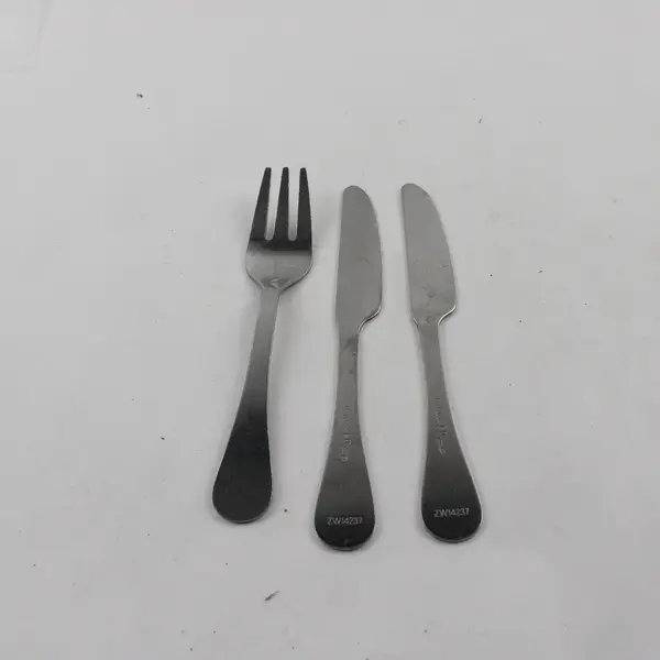 Lot of 3 Melissa & Doug SS Children's Flatware 2 Youth Knives 1 Fork Rare Items 