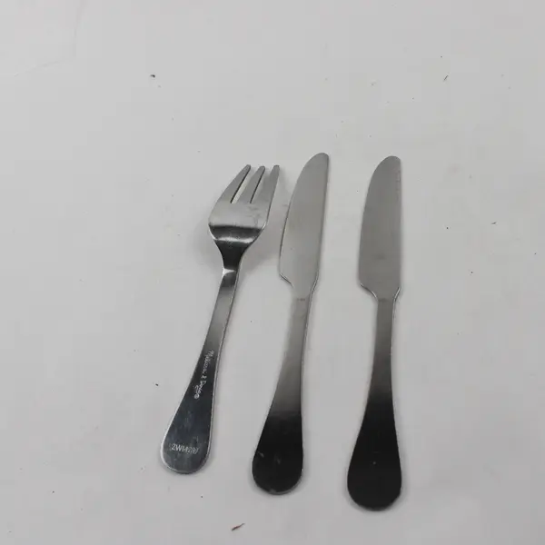 Lot of 3 Melissa & Doug SS Children's Flatware 2 Youth Knives 1 Fork Rare Items 