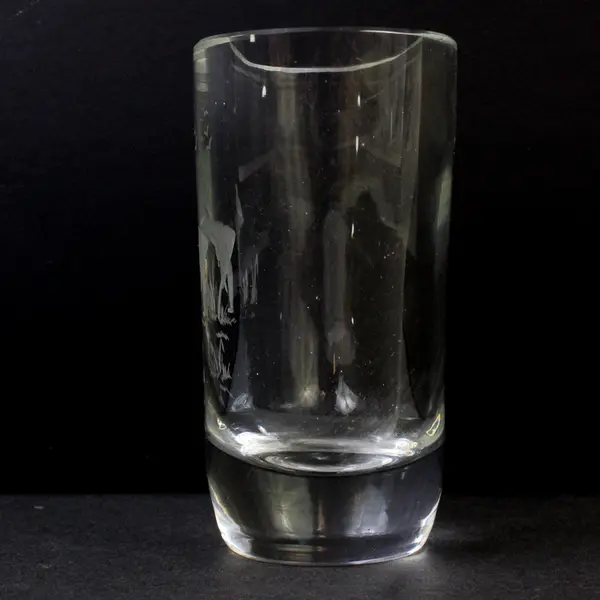 Vintage Al Arnits Signed Swedish Etched Crystal Clear Glass Bud Vase 4" Tall