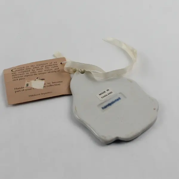 Vintage Delft Blue Santa Hand-Painted Christmas Ornament New