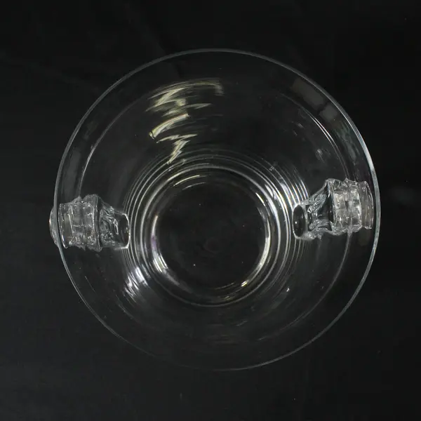 Clear Glass Ice Bucket With Handles 8.25"