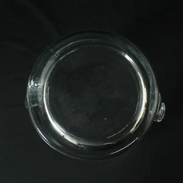 Clear Glass Ice Bucket With Handles 8.25"