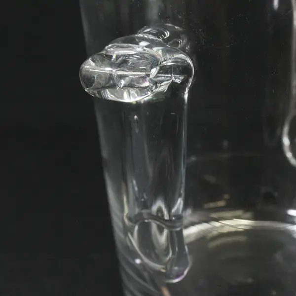 Clear Glass Ice Bucket With Handles 8.25"