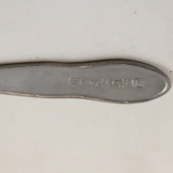 Infant Sanitoy Stainless Steel Feeding Spoon 5.75" Long Engraved Rare Item