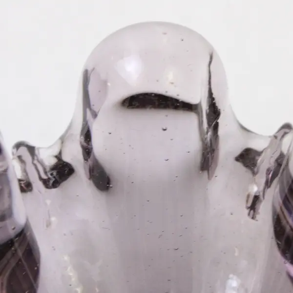 Unbranded Clear Purple Flower Shaped Pressed Art Glass Trinket Tray/Ashtray