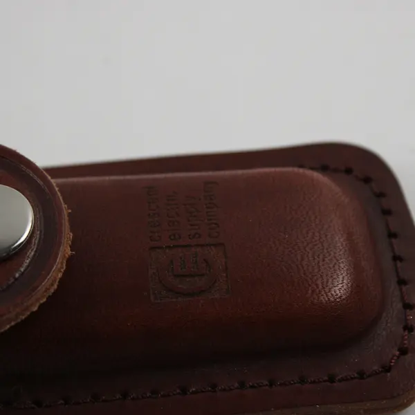 Crescent Electric Supply Co Small Brown Leather Knife Sheath 4.25in