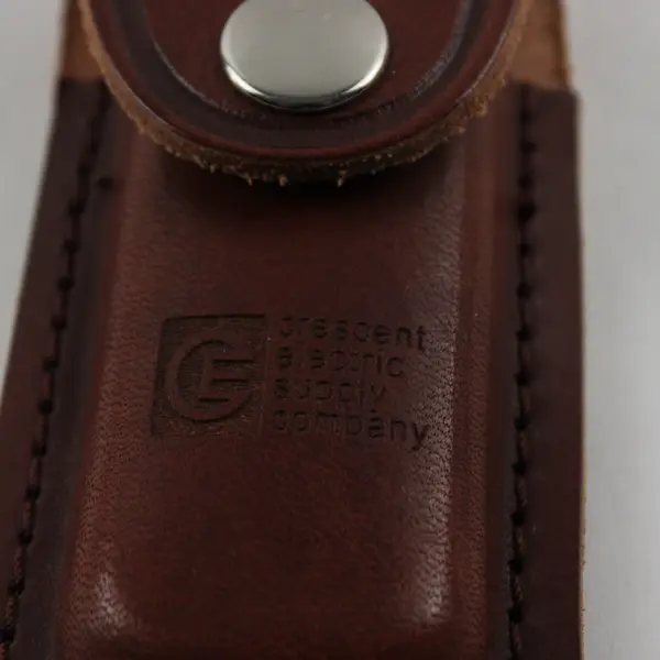 Crescent Electric Supply Co Small Brown Leather Knife Sheath 4.25in