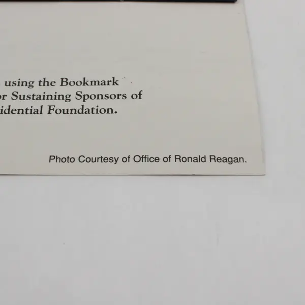 Ronald Reagan Presidential Foundation Official Bookmark and Photo Set 