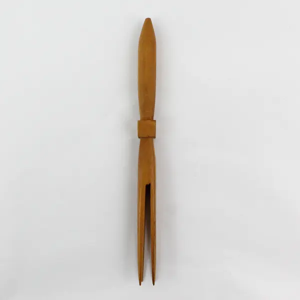 Hand Carved Wooden "Cannibal Fork" 4 Prong Wooden Fork Collectible 10" Long