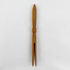 Hand Carved Wooden "Cannibal Fork" 4 Prong Wooden Fork Collectible 10" Long