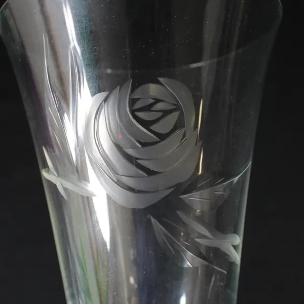 Set Of 4 Vintage Fostoria  Etched  Rose 6” Iced Tea Glasses 