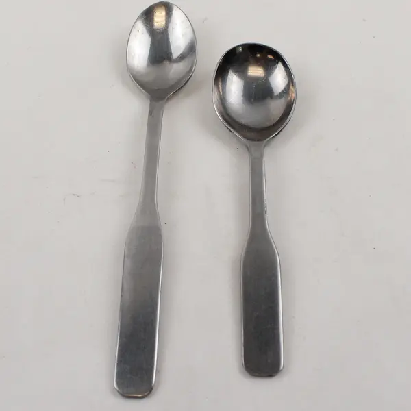 Lot of 2 Sanitoy Stainless Steel 1 Long Feeding Spoon 1 Infant Spoon Rare HTF 
