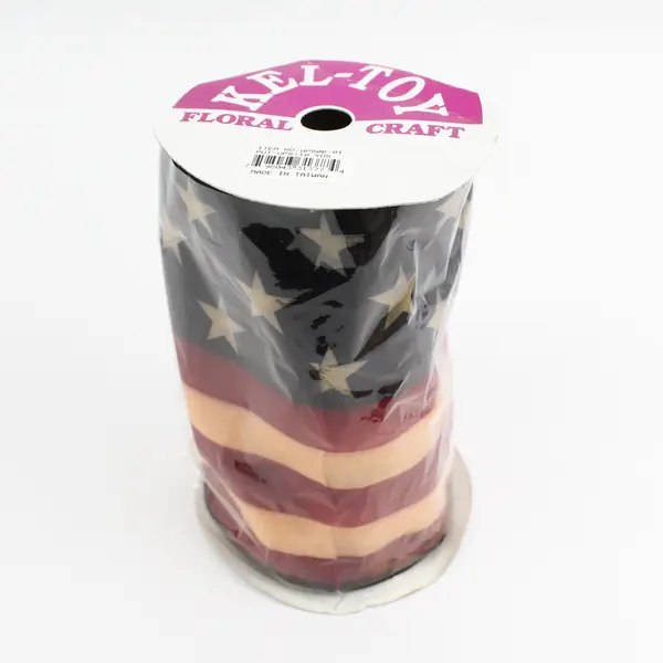 Lot of 3 Kel-Toy Flag Patriotic Ribbon 4" x 10 Yards(1 is 6" wide), New 